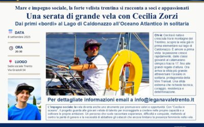Dalle montagne del Trentino all’oceano: la sfida di Cecilia che martedì 8 settembre incontrerà soci e appassionati