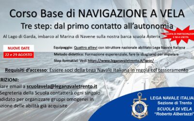 Corsi base, l’ABC della Vela, nuove date in agosto