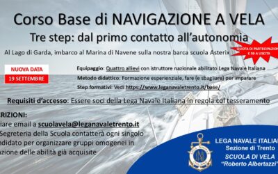 Corsi base, l’ABC della Vela, nuova data in settembre